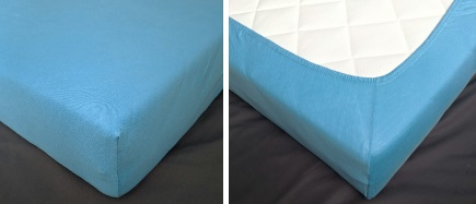 Blauw jersey stretch hoeslaken 90x200-220 cm