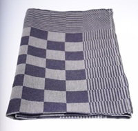 Blauwe blokdoek 5xD, 65/65 cm.