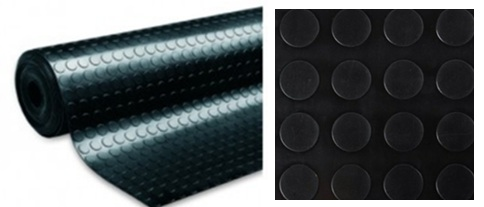 Zwarte rubber loper 100 cm. breed