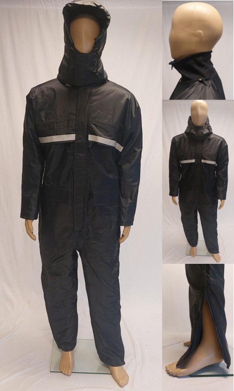 Gevoerde nylon overall blauw XL