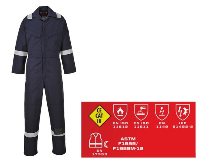 FR/AS hivis overall navy XL