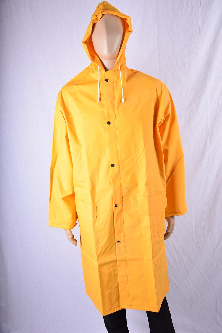 Regenjas PVC met capuchon, geel. XXXL