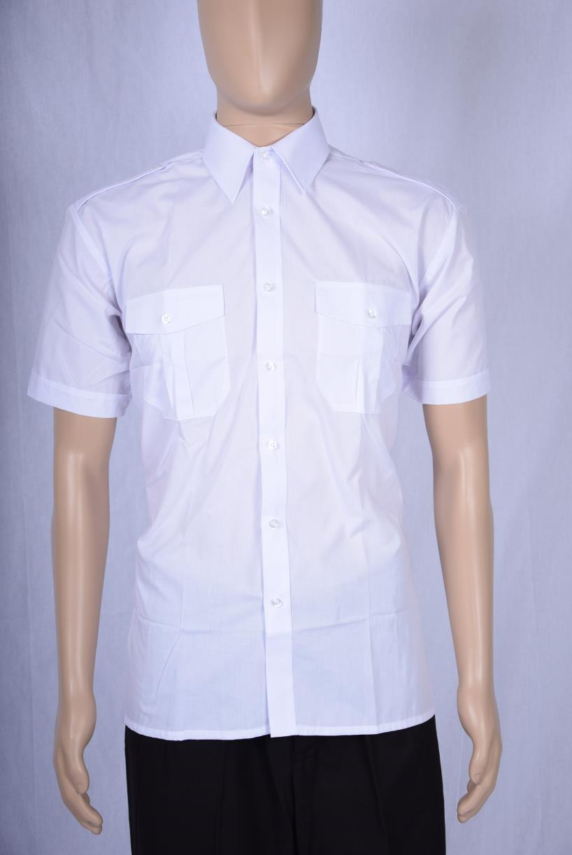 Wit uniformhemd k.m. 45/46