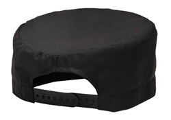 Slagersmuts met vlek bestendige finish. Zwart.